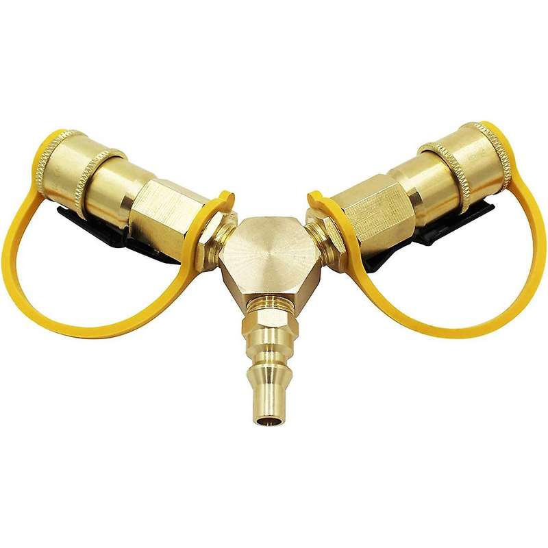 1/4inch Rv Propane Quick Connect Y Splitter Adapter