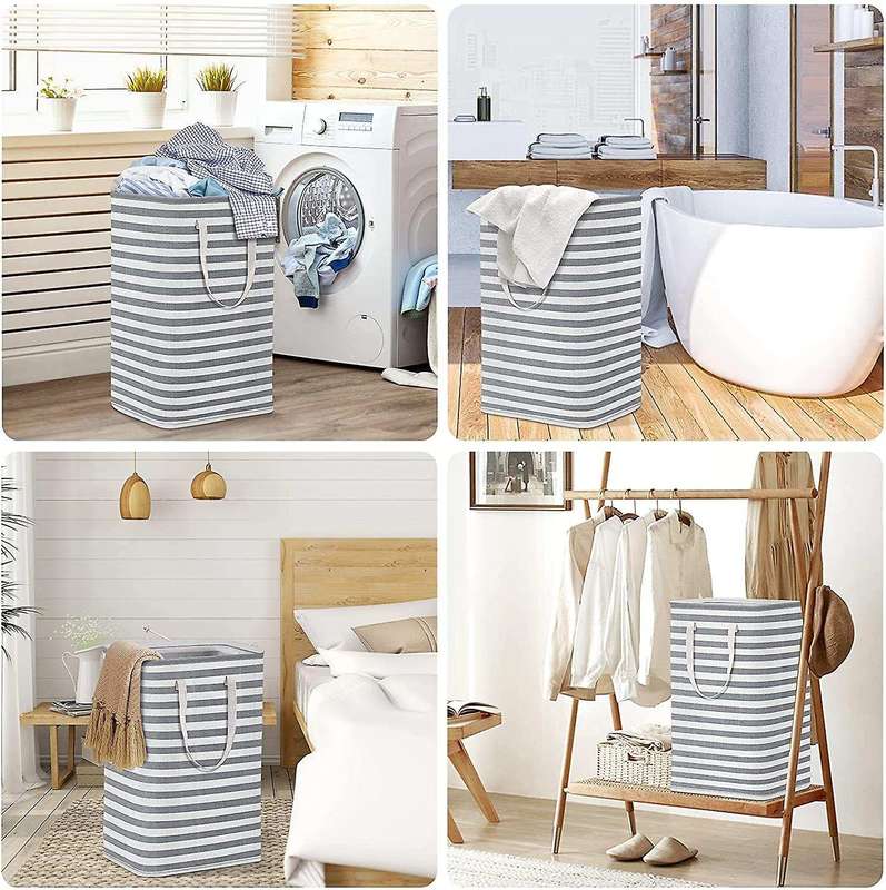 2 Pcs Laundry Baskets, Freestanding Laundry Hamper-b