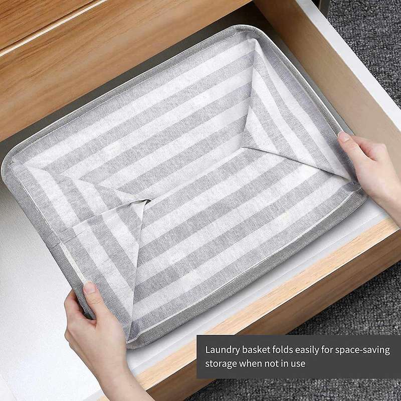 2 Pcs Laundry Baskets, Freestanding Laundry Hamper-b