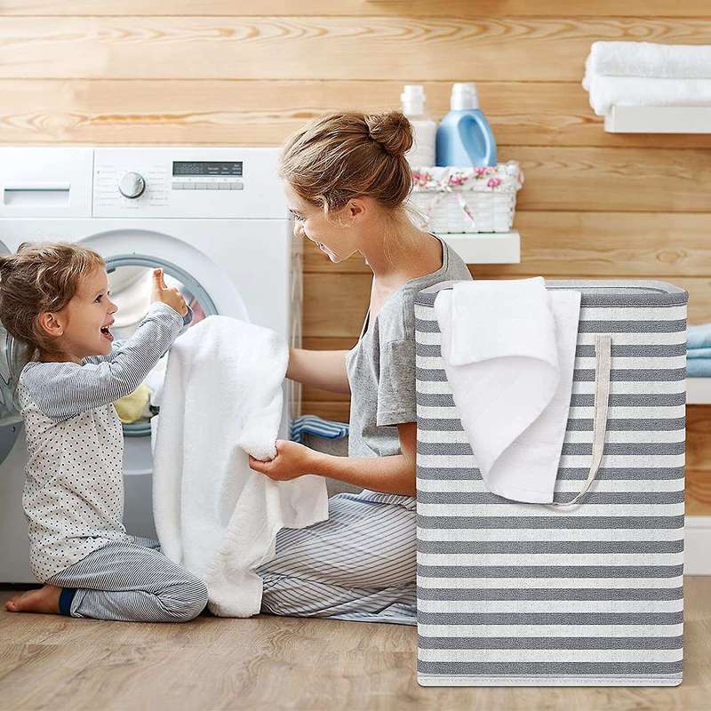 2 Pcs Laundry Baskets, Freestanding Laundry Hamper-b