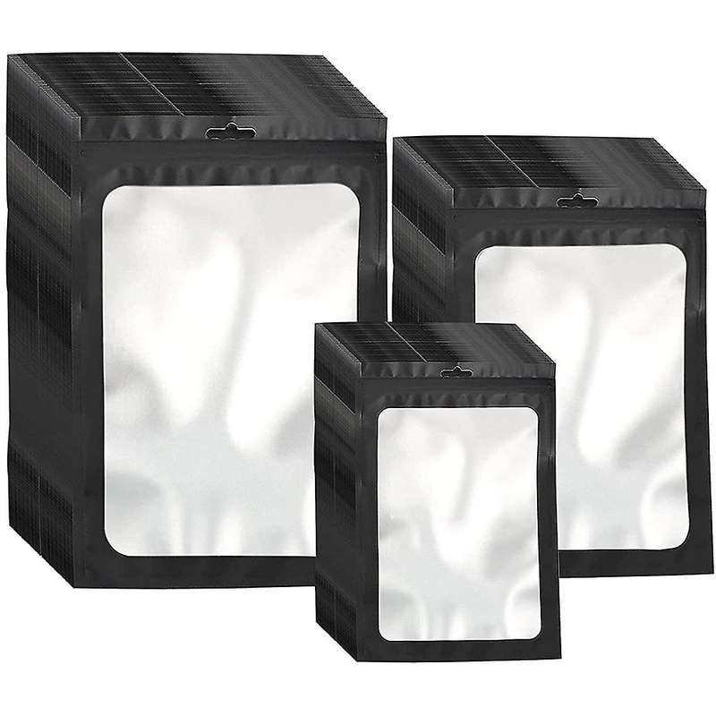 300 Pack 3 Sizes Resealable Mylar Bags Food Storage Smell Proof Bags