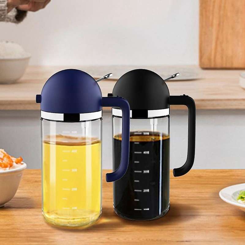 Glass Oil and Vinegar Dispenser Kitchen Cooking Spray Bottle White
