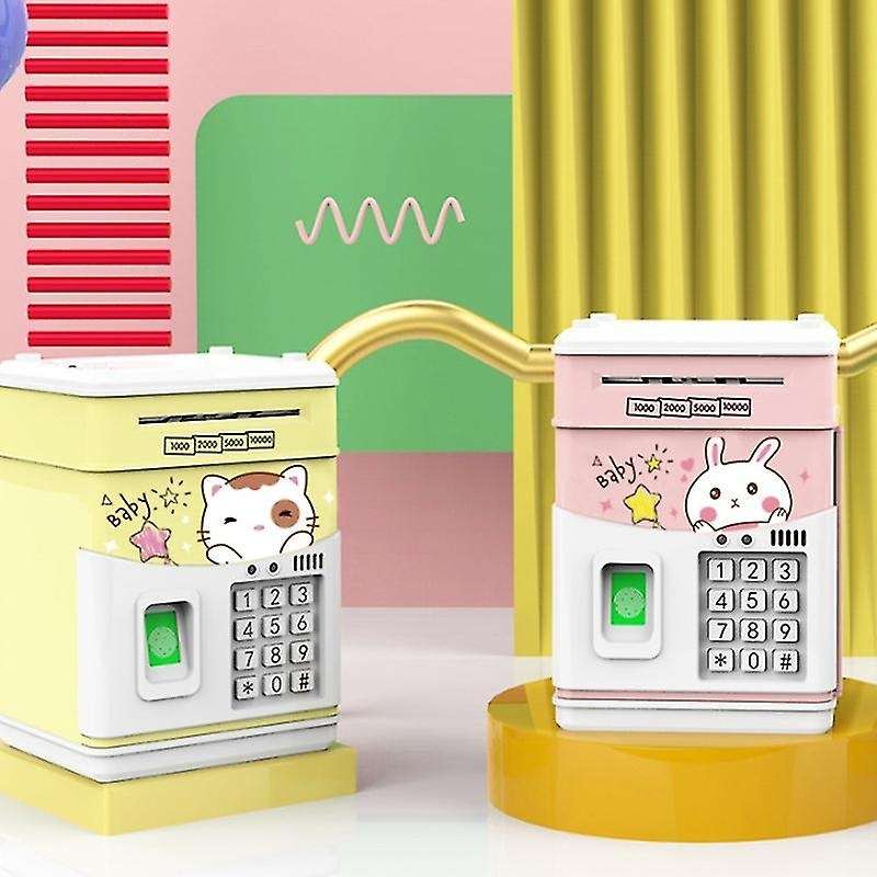 Electronic Piggy Bank with Code, for Kids,kids Safe Bank Pink Rabbit