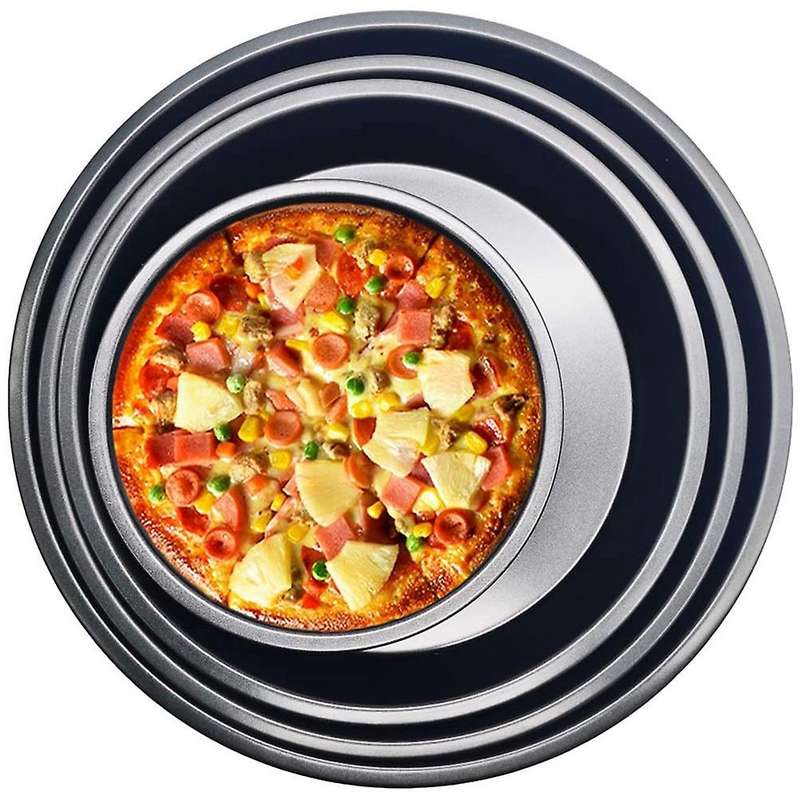 4 Pcs Non-stick Pizza Baking Pan 6 8 9 10-inch Diameter Pizza Tray
