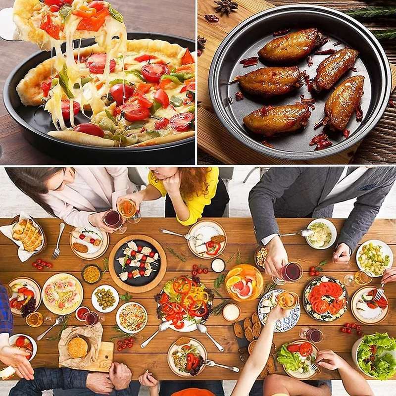 4 Pcs Non-stick Pizza Baking Pan 6 8 9 10-inch Diameter Pizza Tray