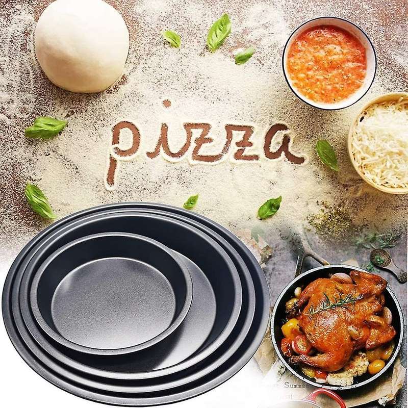 4 Pcs Non-stick Pizza Baking Pan 6 8 9 10-inch Diameter Pizza Tray