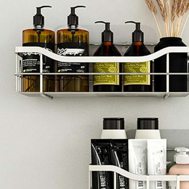 2pack Shower Caddy Shelf with 11 Hooks Stainless Steel No Drilling