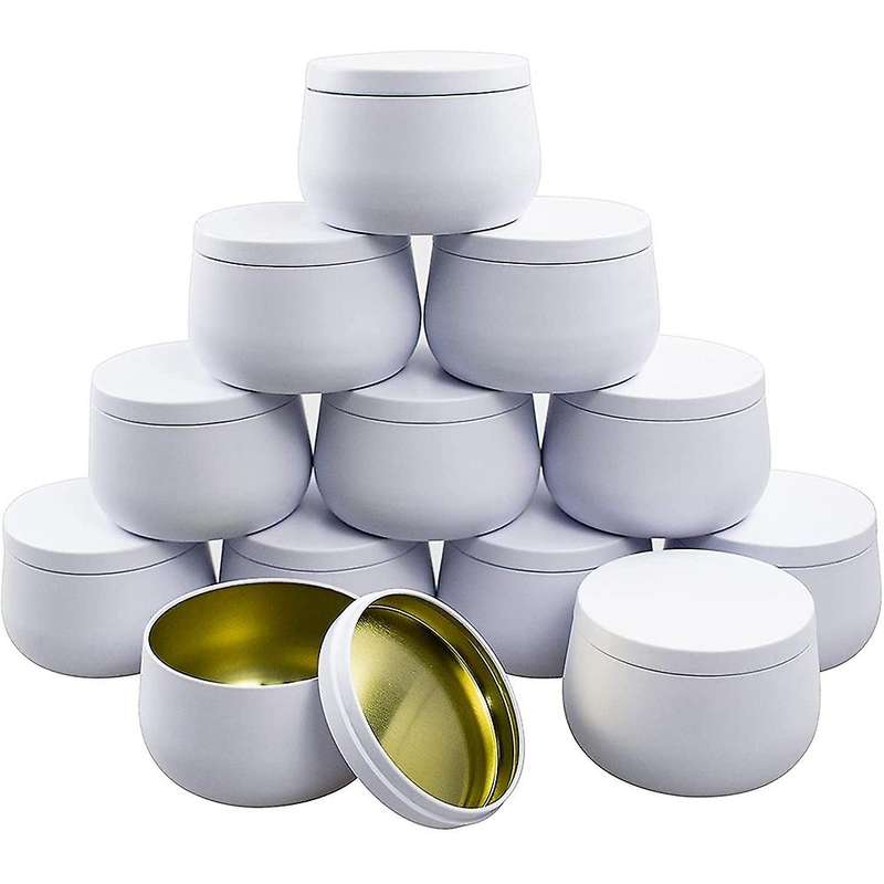With Lids- 12pcs Candle Jars, 8oz Candle Metal Tins, for Diy (d)