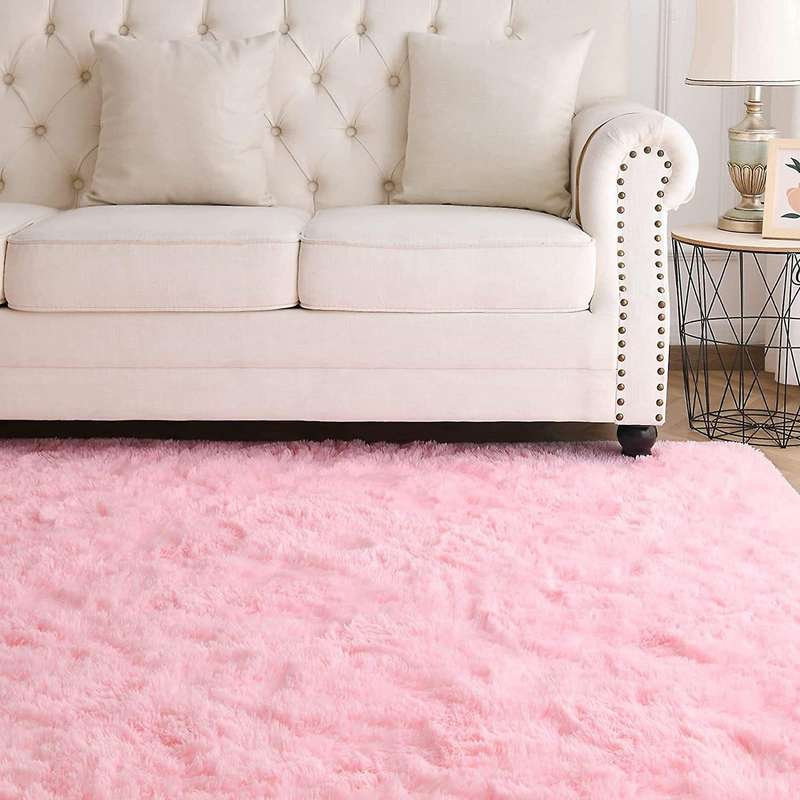 Plush Carpet, for Bedroom , Soft Modern Indoor Home Decor -pink