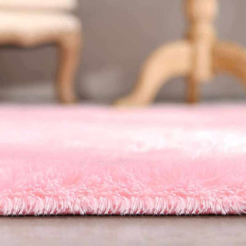 Plush Carpet, for Bedroom , Soft Modern Indoor Home Decor -pink