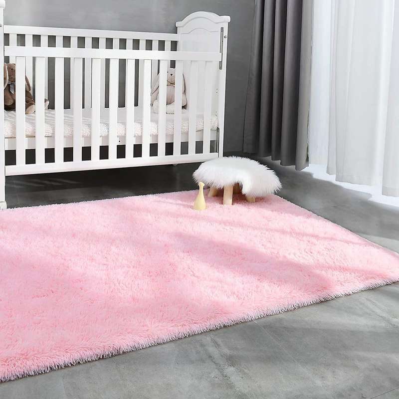 Plush Carpet, for Bedroom , Soft Modern Indoor Home Decor -pink
