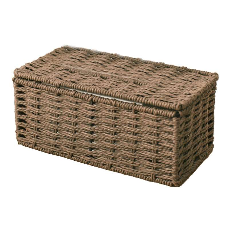 Rattan Tissue Box, Vintage Napkin Holder,desk Decoration (beige)