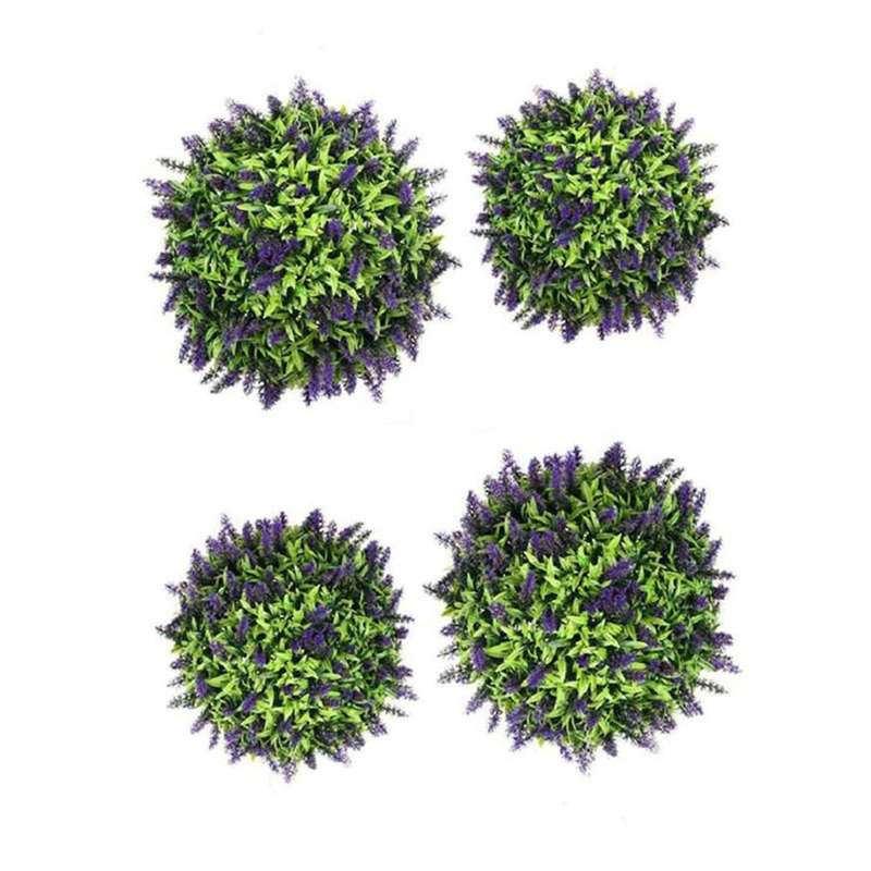 Artificial Purple Lavender Flower Ball Garden Basket 4packs 20cm,25cm