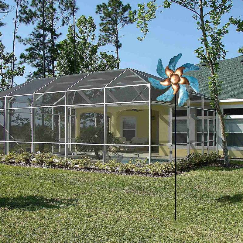 Metal 46inch Wind Spinner Yard Spinners for Garden and Lawn Decor