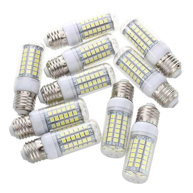 10 X E27 8w 69 Leds 5050 Smd Corn Light Bulb Spot Lamp White 6500k 500lm = 60w