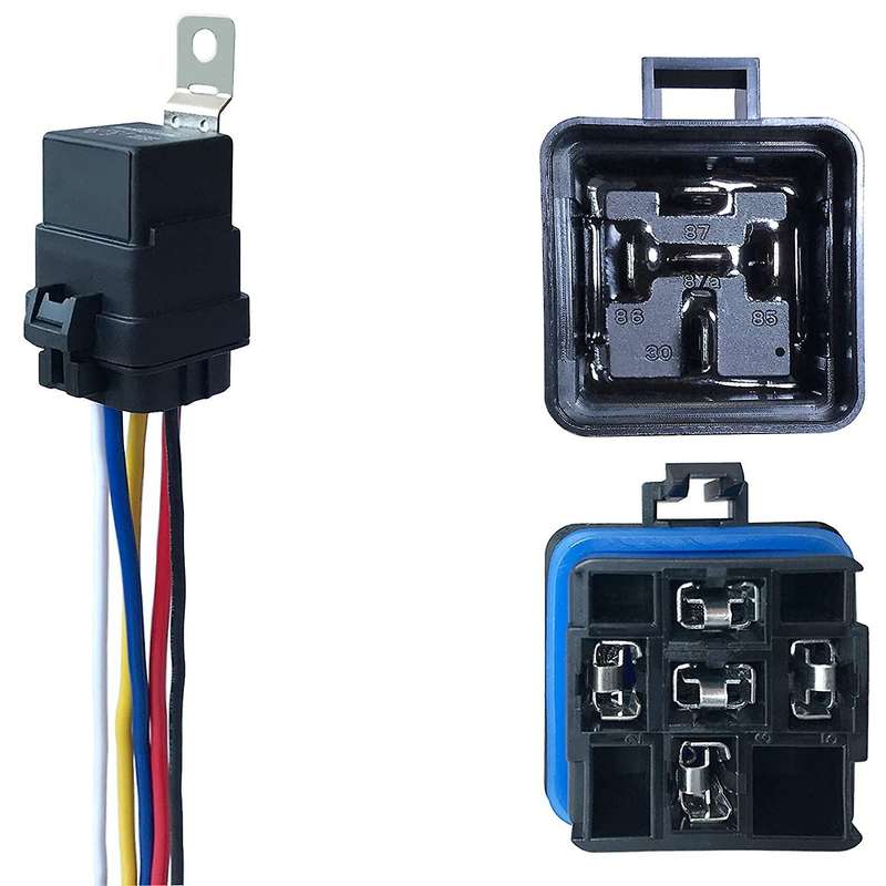 5 Pack 40a 12 V Waterproof Relay and Harness 12awg Tinned Wires 5-pin