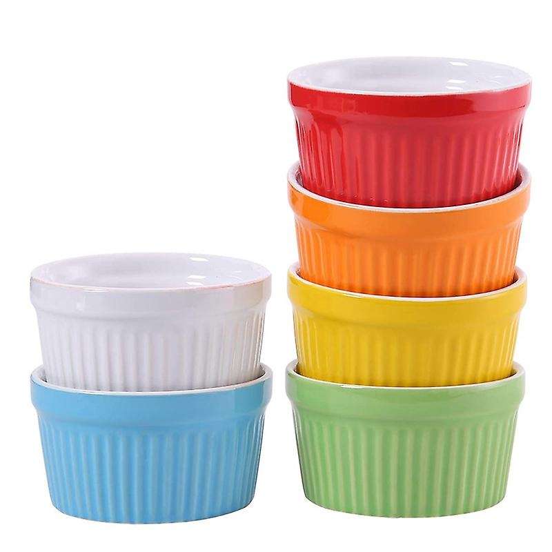 140ml Oven Souffle Ramekins for Brulee Cake Baking Set Of 6 Colorful