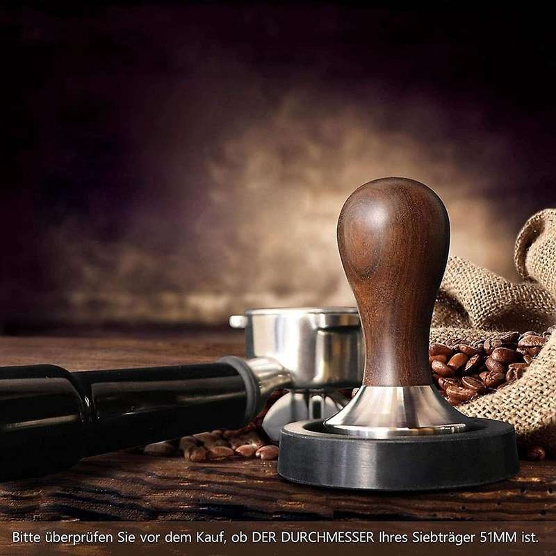 51mm Stainless Steel Coffee Tamper, Including Tamper Mat, Milk Jug