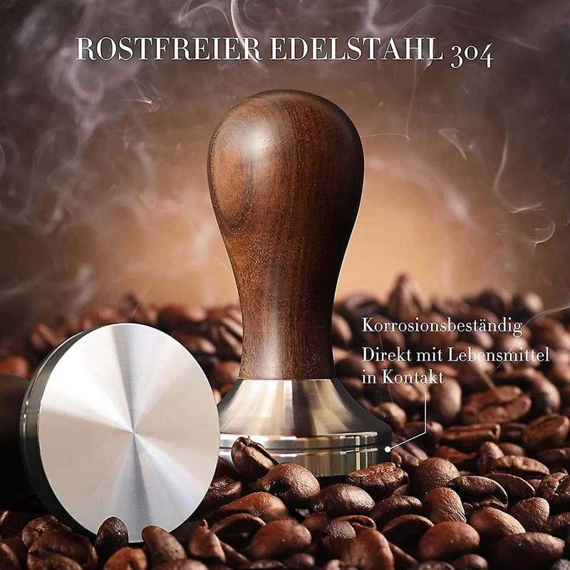 51mm Stainless Steel Coffee Tamper, Including Tamper Mat, Milk Jug