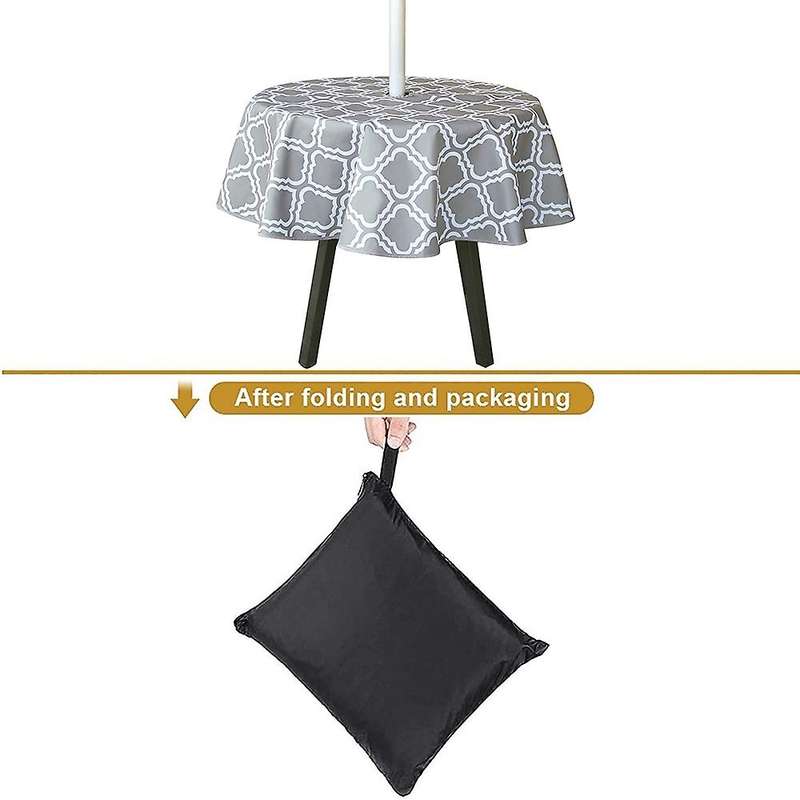 59 Inch Outdoor Tablecloth with Zipper Umbrella Hole for Patio Garden