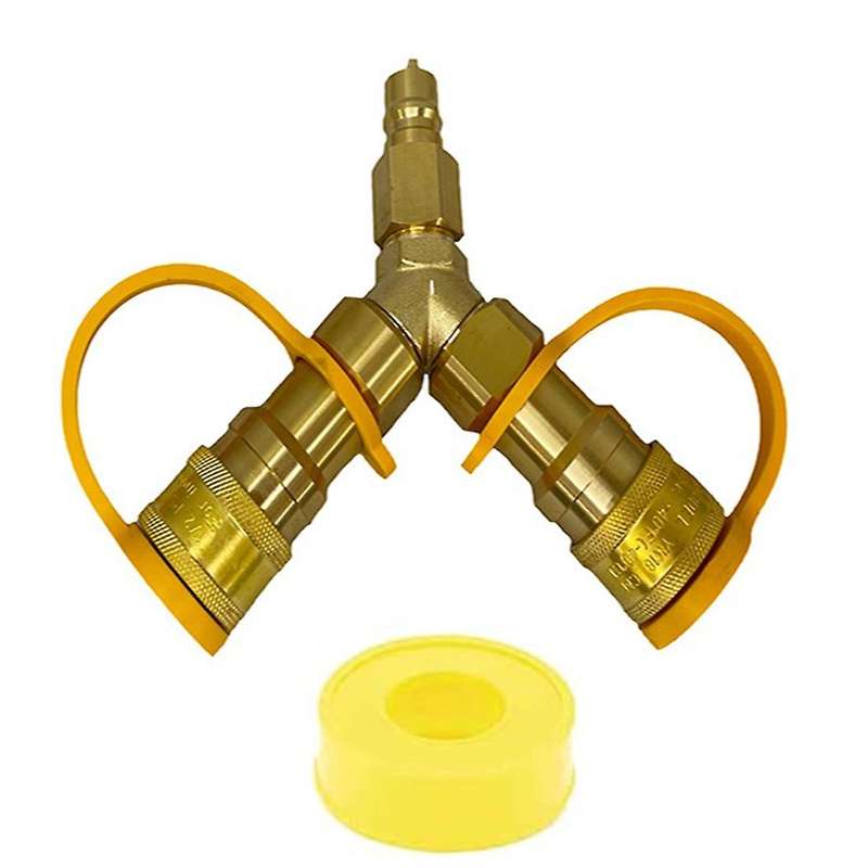 3/8 Inch Y-splitter Quick Connect/disconnect Adapter for Natural Gas