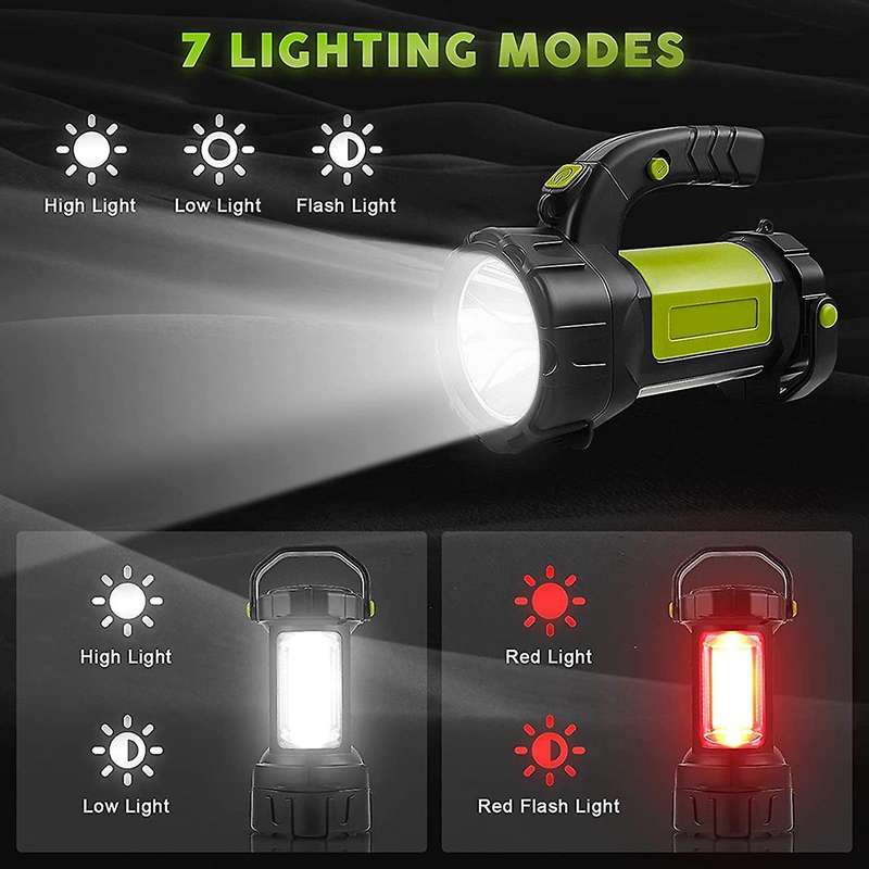 Camping Lantern Rechargeable, Led Flashlight Spotlight Lantern