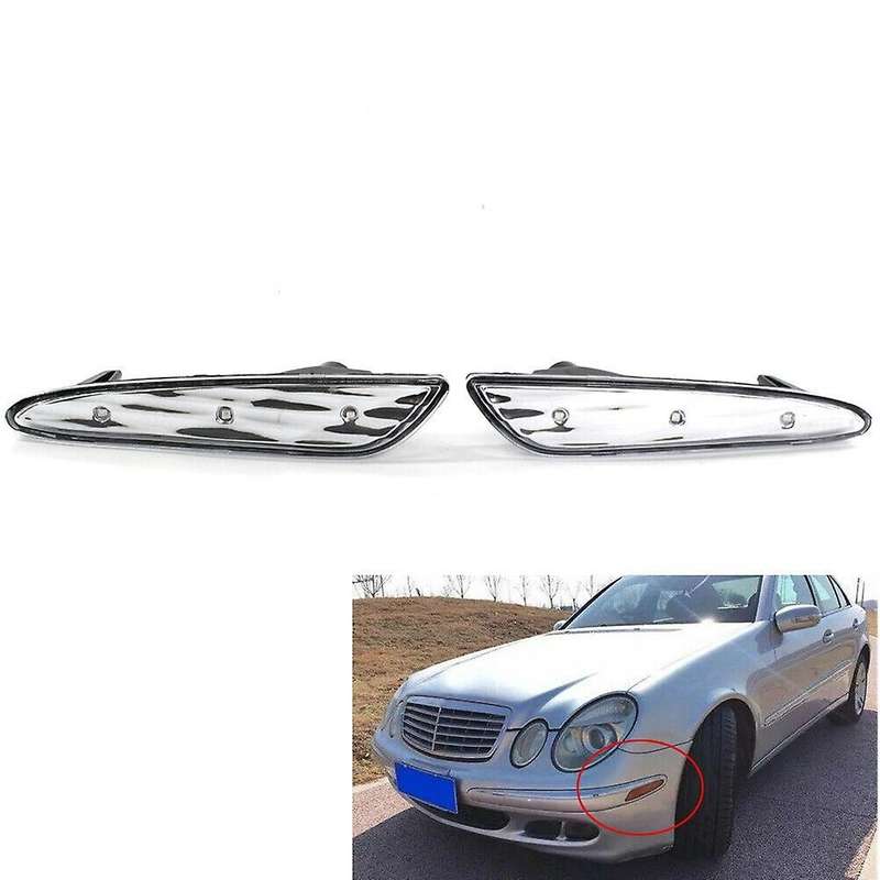Left&right Led White Side Marker Light Bumper Turn Signal Lamps