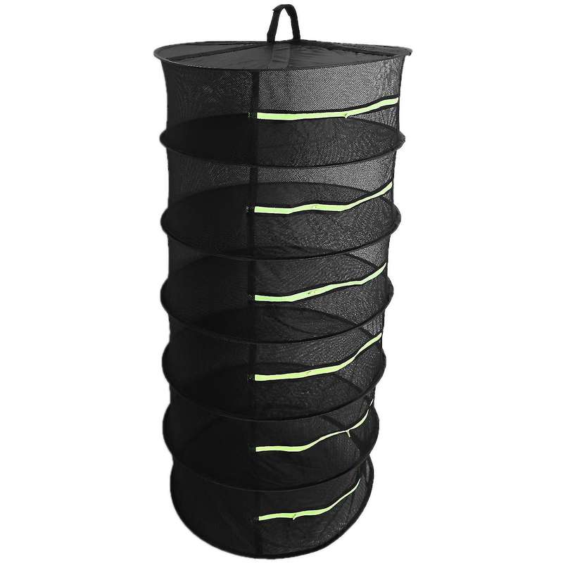 6 Layers Hanging Basket with Zipper Folding Dry Rack Herb Drying Net