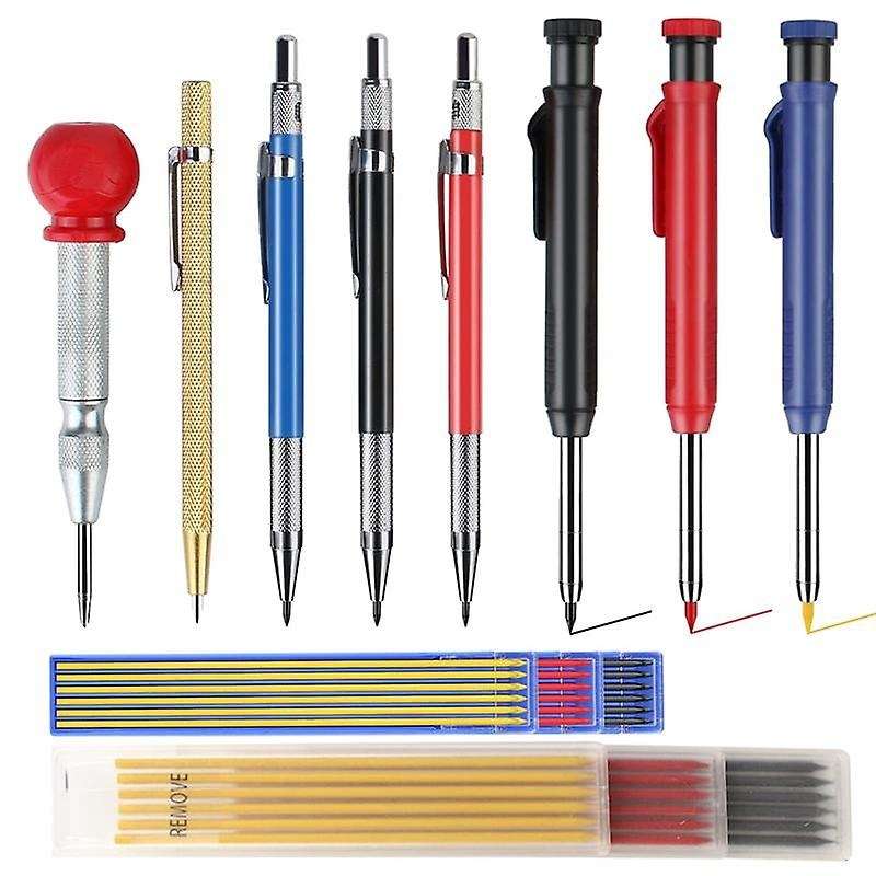 6 Pack Mechanical Carpenter Pencils Set, Carbide Scribe Tool