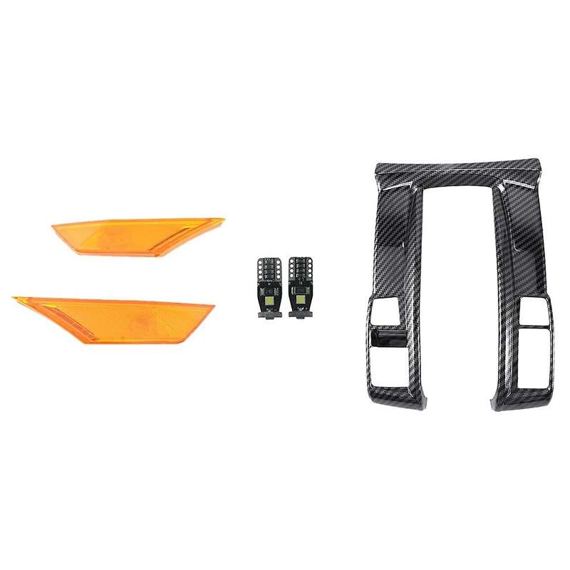 Carbon Fiber Center Console Gear Shift Panel Frame Cover Trim