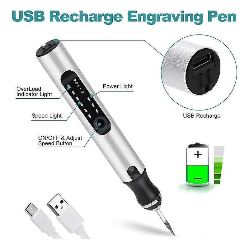 Usb Rechargeable Engraver Etching Pen Micro-cordless Carve Tool