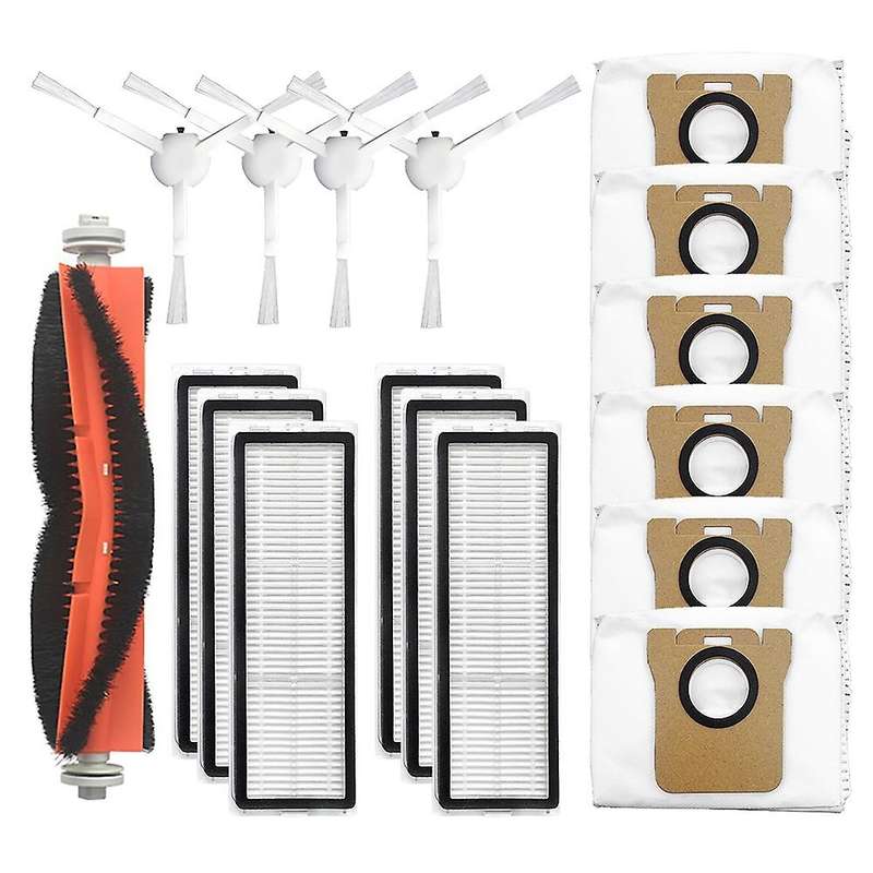 For Mijia Robot 1 Main Brush+4 Side Brushes + 6 Filters+6 Dust Bags