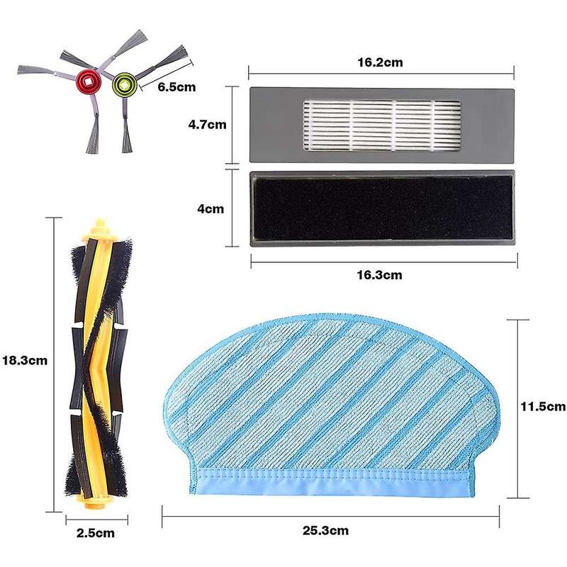 18pcs Filter Brush Set,for Ecovacs Deebot Ozmo T8 T8 + T8 Aivi T8 Max