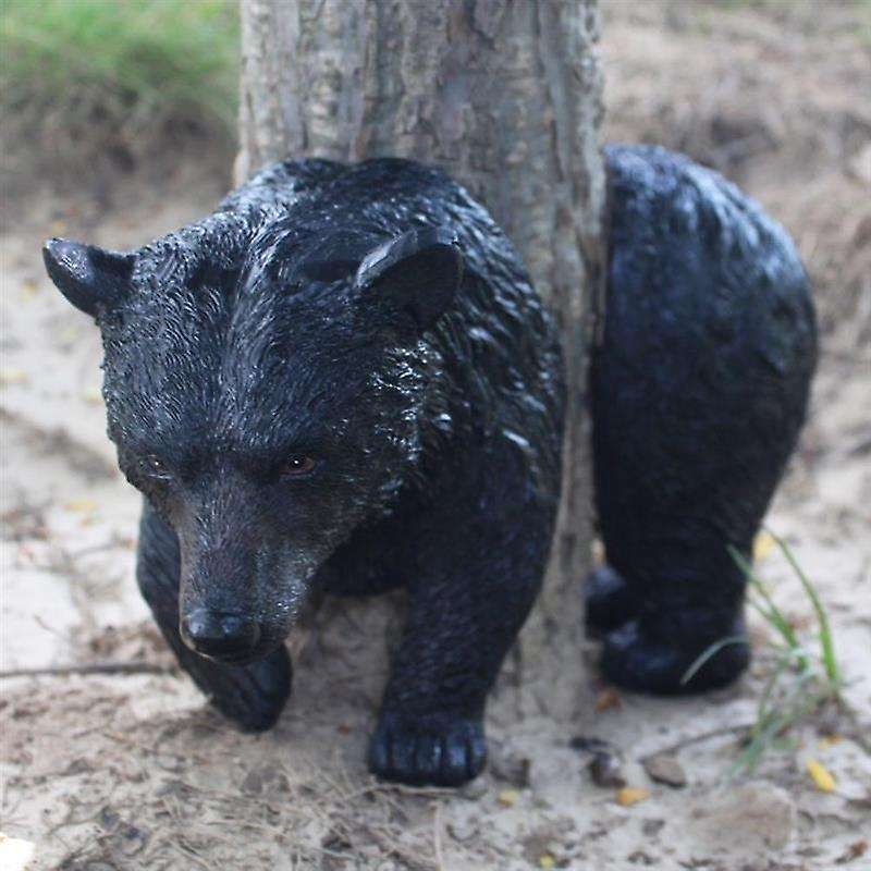 Hug Black Bear Tree Statue Outdoor Statue Black Bear Tree Decoration