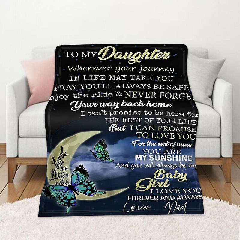 Plush Letter Blanket to My Daughter Personalized Home Plush Throw