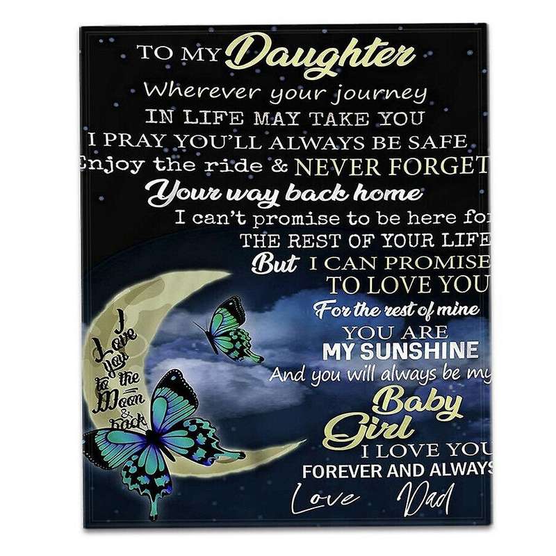 Plush Letter Blanket to My Daughter Personalized Home Plush Throw