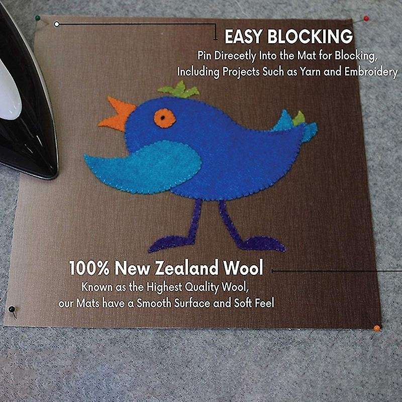Felt Pad Grey High Temperature Ironing Pad,17 Inch X 24 Inch Wool Mat