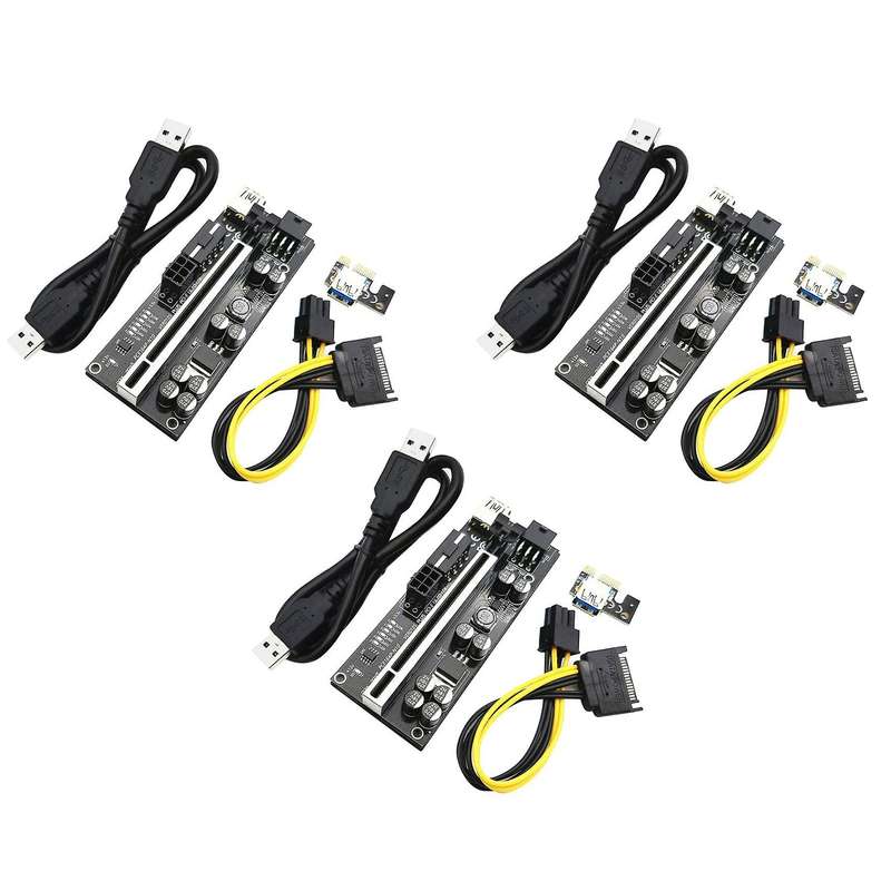 Ver010s Plus Pcie Adapter Card Pcie 1x to 16x Usb 3.0 Data Cable,3pc