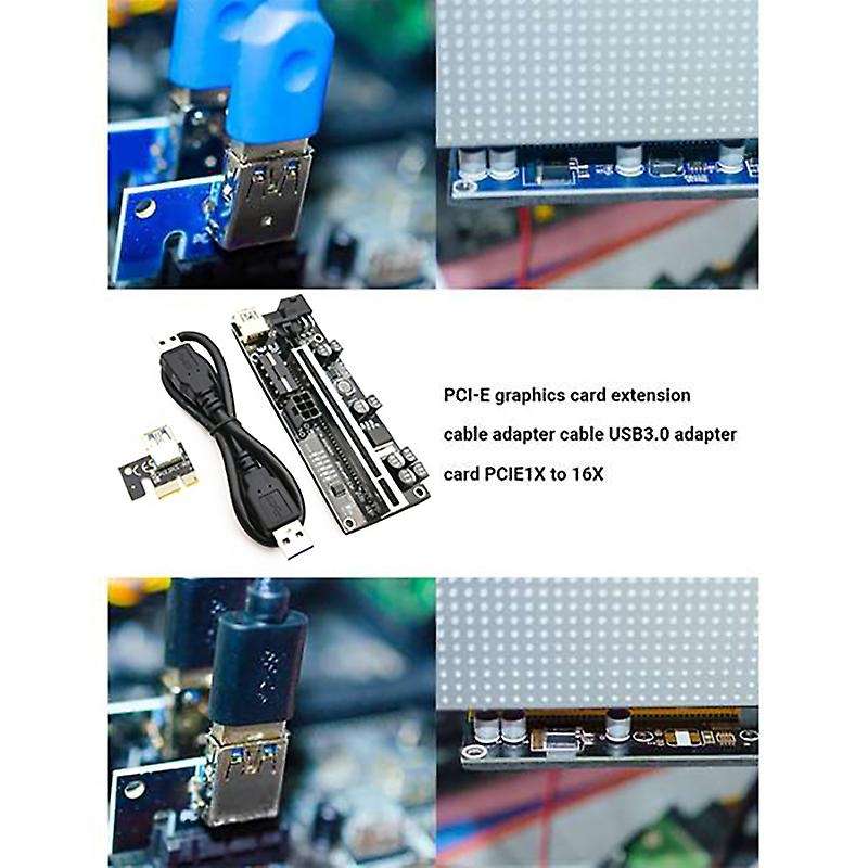 Ver010s Plus Pcie Adapter Card Pcie 1x to 16x Usb 3.0 Data Cable,3pc