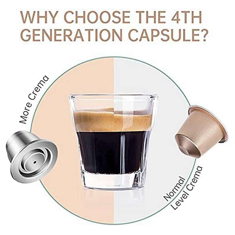 2 Pcs Refillable Coffee Capsules Stainless Steel for Nespresso