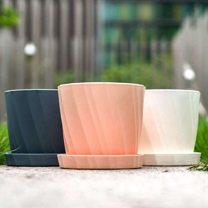 6pcs 6.6 Inch Plant Pot Plastic Planter Colorful Succulent Pots