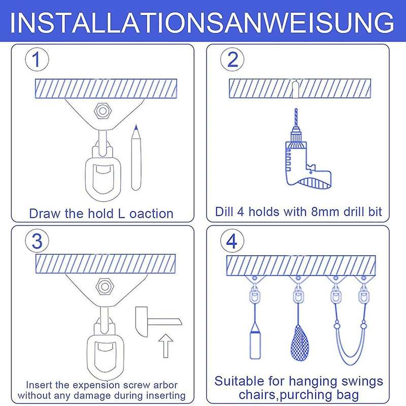 Ceiling Hook Hanging Chair Triple-cornered Swing Spring 600kg