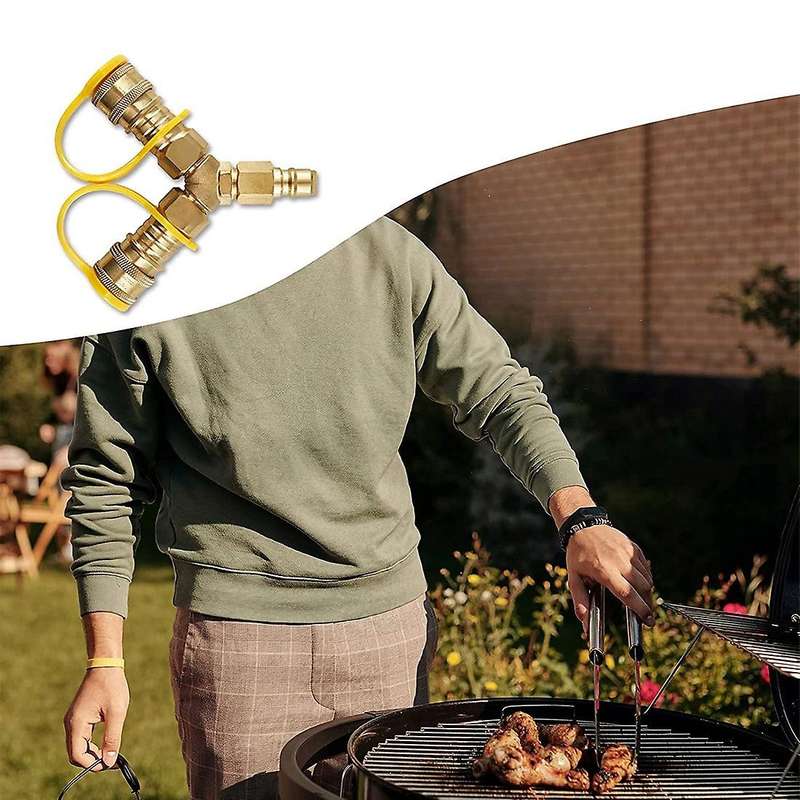 3/8 Inch Y-splitter Natural Gas Quick Connect Adapter