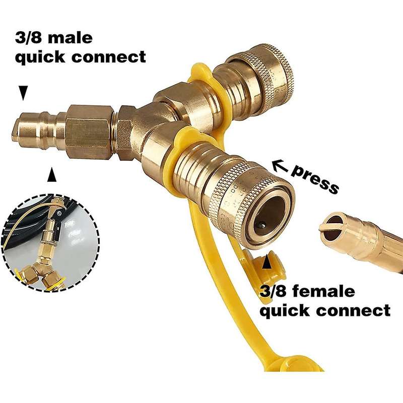 3/8 Inch Y-splitter Natural Gas Quick Connect Adapter