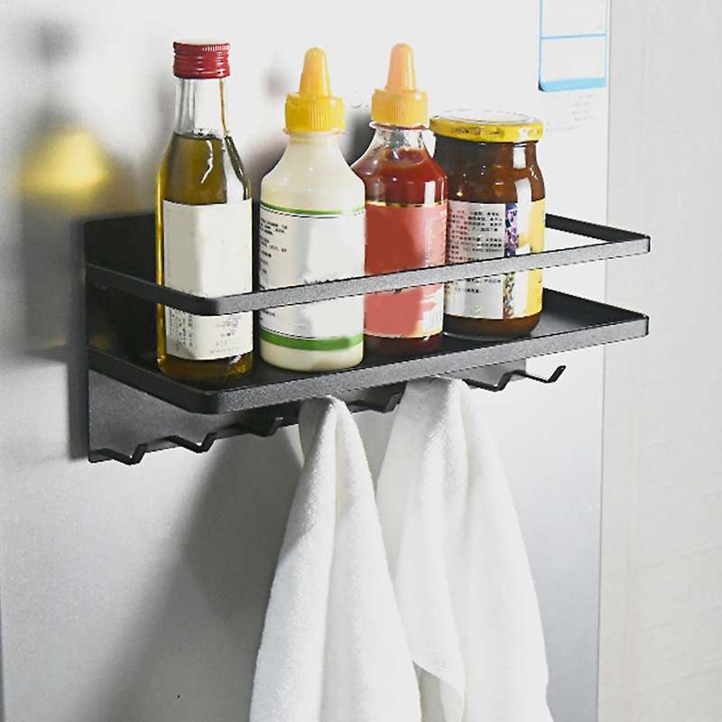 3 Tiers Refrigerator Rack Magnetic Kitchen Shelf Hooks Holders, S