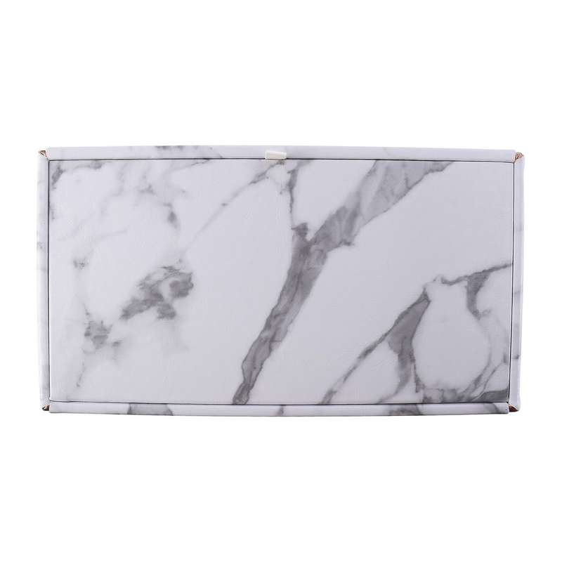 Golden Rim Tissue Marble Pu Leather Napkin Towel Holder Tissue Box