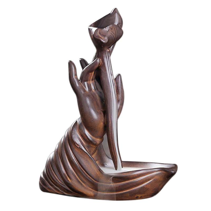 Buddha Hand Ceramic Backflow Incense Burner Waterfall Home B