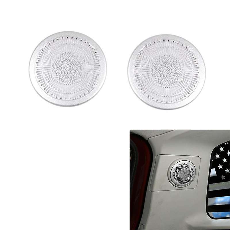 2pcs Car Stainless Steel Rear Trunk Audio Speaker Tweeters Grille