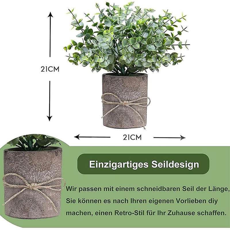 Decorative Small Plants Artificial Eucalyptus, Set Of 3 for Bedroom