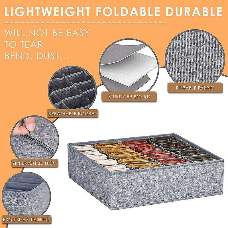 4 Pack Sock Underwear Organizer Dividers,drawer Fabric Foldable